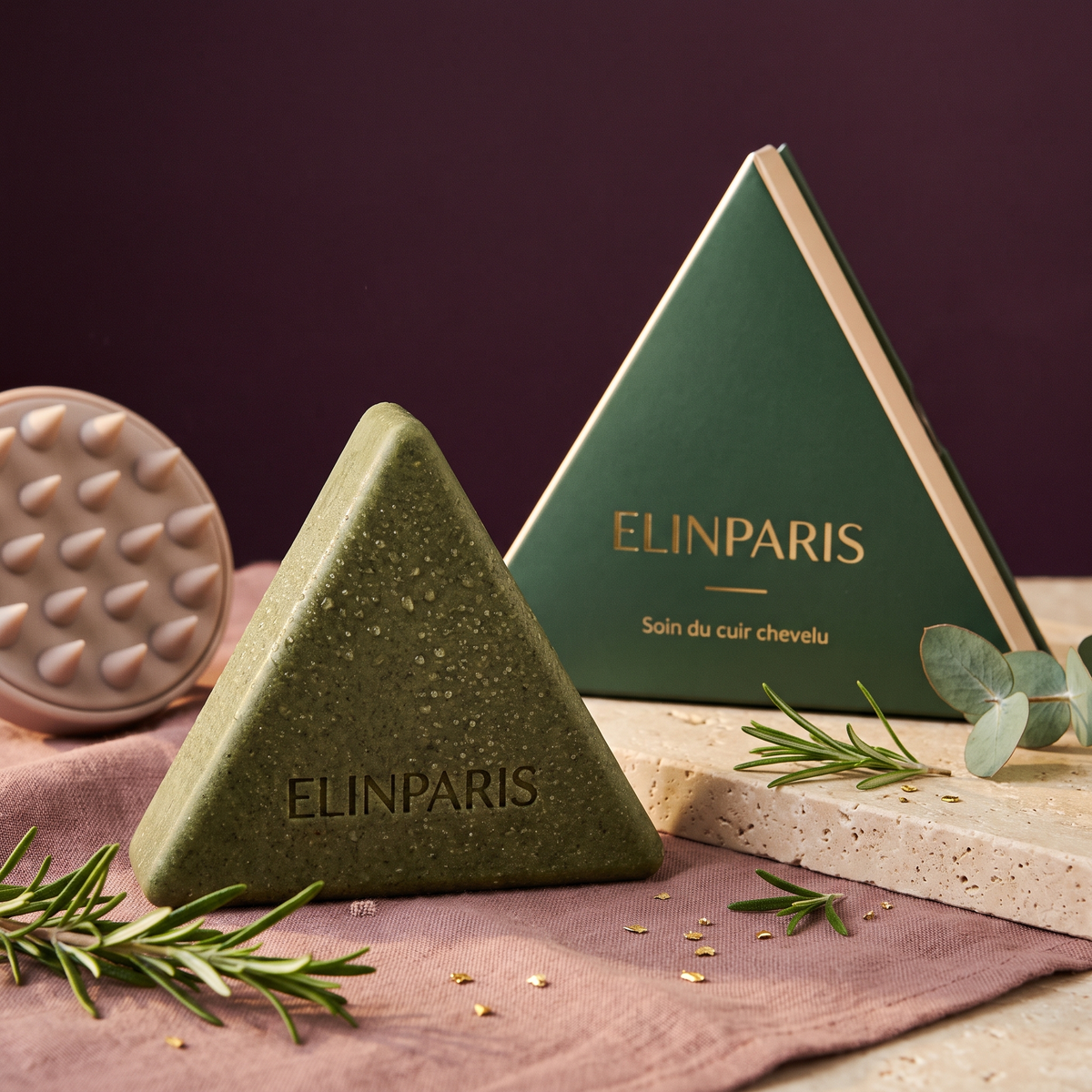 Shampoing solide cuir chevelu aux plantes