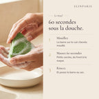 Rituel cuir chevelu en 60 secondes sous la douche : mouiller, masser, rincer
