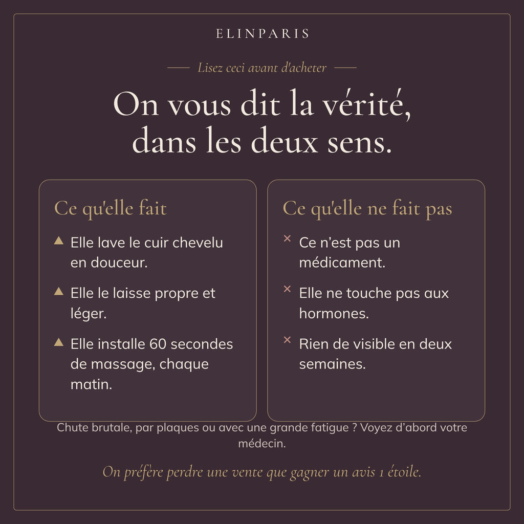 Ce que le shampoing solide fait et ne fait pas : pas un médicament